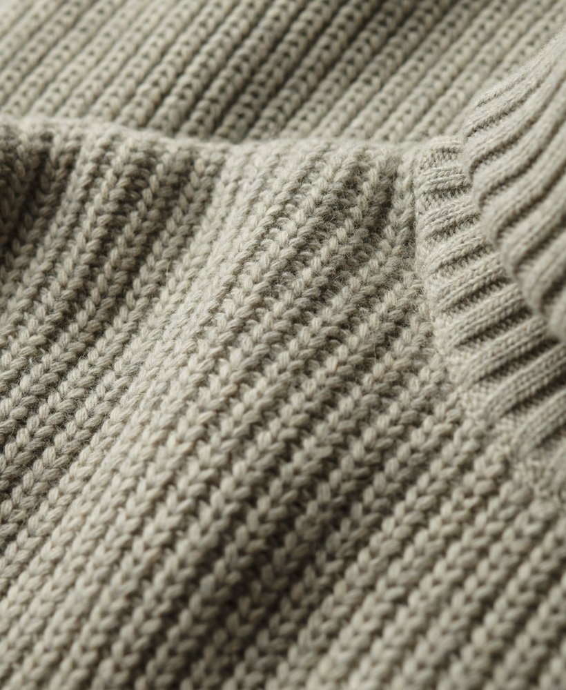 the merchant store - trui met col en textuur in lichtgrijs met twist