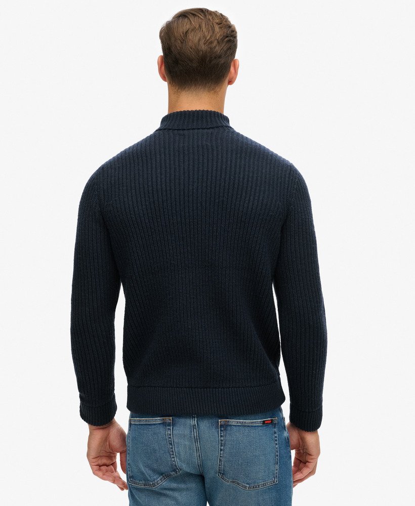 the merchant store - kabeltrui met rolkraag in marineblauw