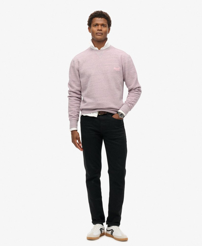 overgeverfde gemêleerde crewneck sweater in poederroze