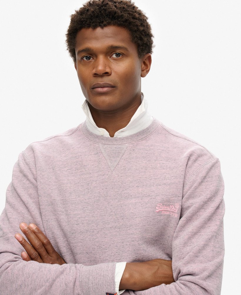 overgeverfde gemêleerde crewneck sweater in poederroze