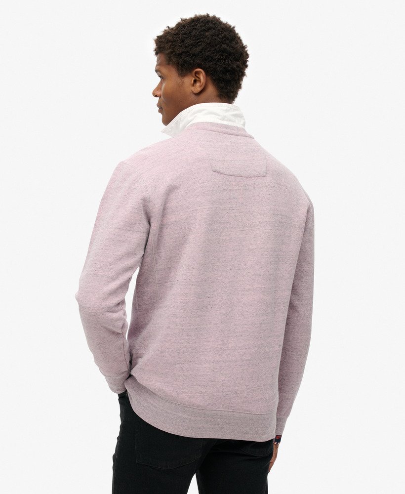 overgeverfde gemêleerde crewneck sweater in poederroze