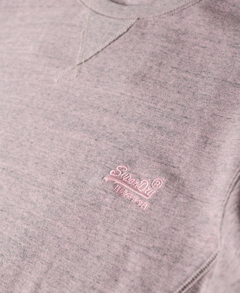 overgeverfde gemêleerde crewneck sweater in poederroze