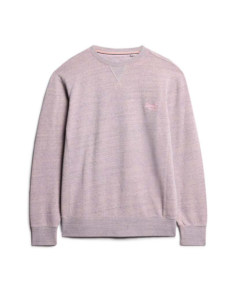 overgeverfde gemêleerde crewneck sweater in poederroze