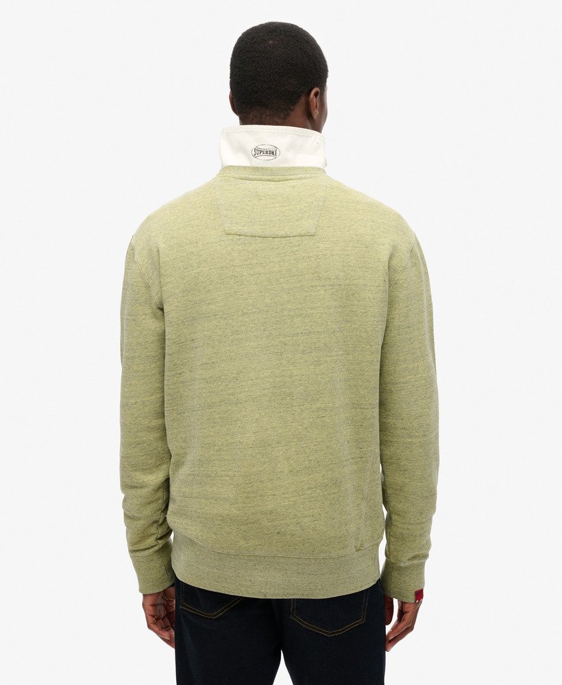 overgeverfde gemêleerde crewneck sweater in lemon drop