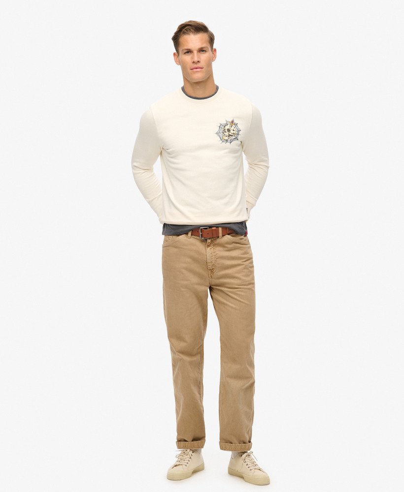 sweatshirt met tattoo-print in crèmekleur.