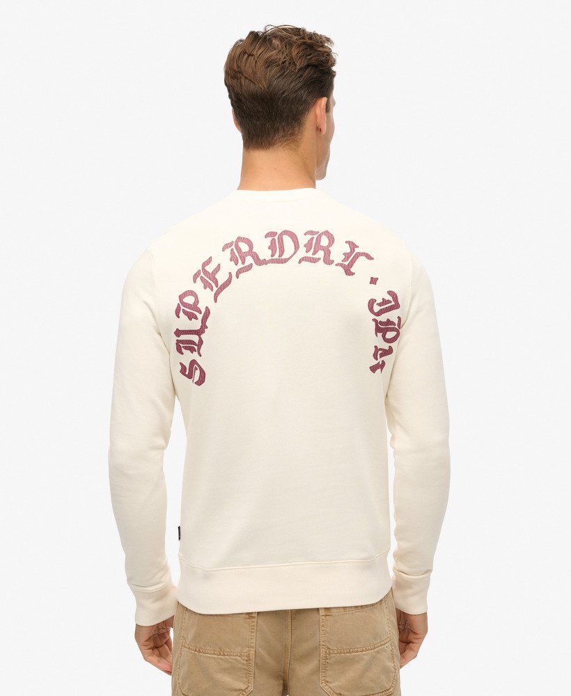 sweatshirt met tattoo-print in crèmekleur.