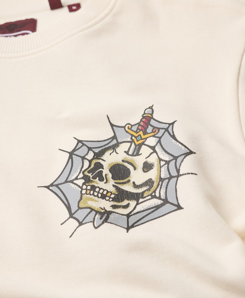 sweatshirt met tattoo-print in crèmekleur.