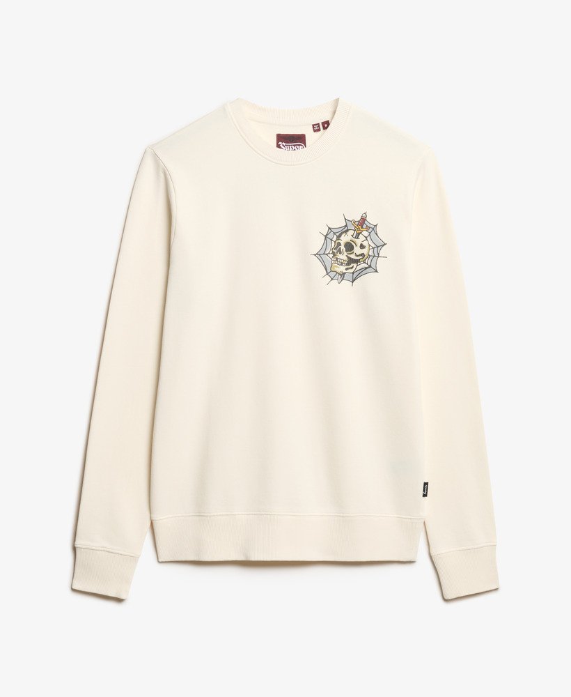 sweatshirt met tattoo-print in crèmekleur.