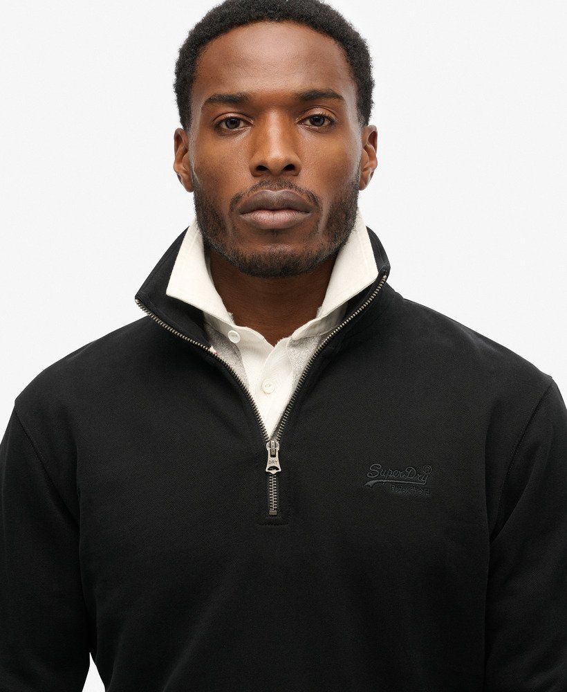 essential logo half zip sweatshirt in zwart