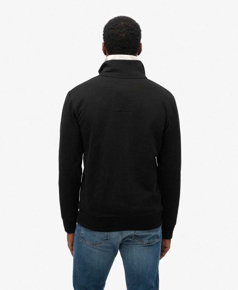 essential logo half zip sweatshirt in zwart