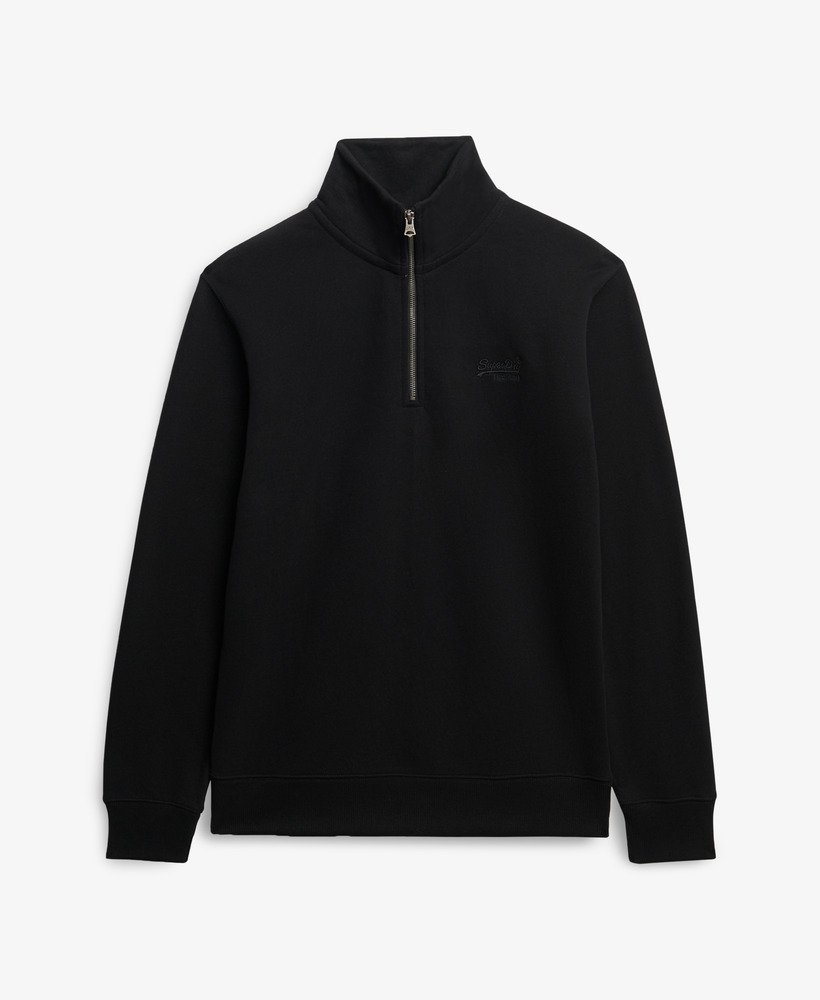 essential logo half zip sweatshirt in zwart