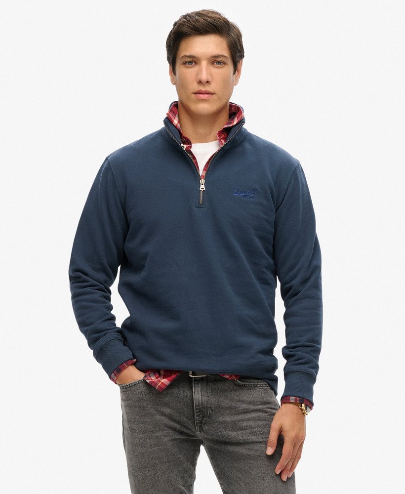 essential logo half zip sweatshirt in lauren navy