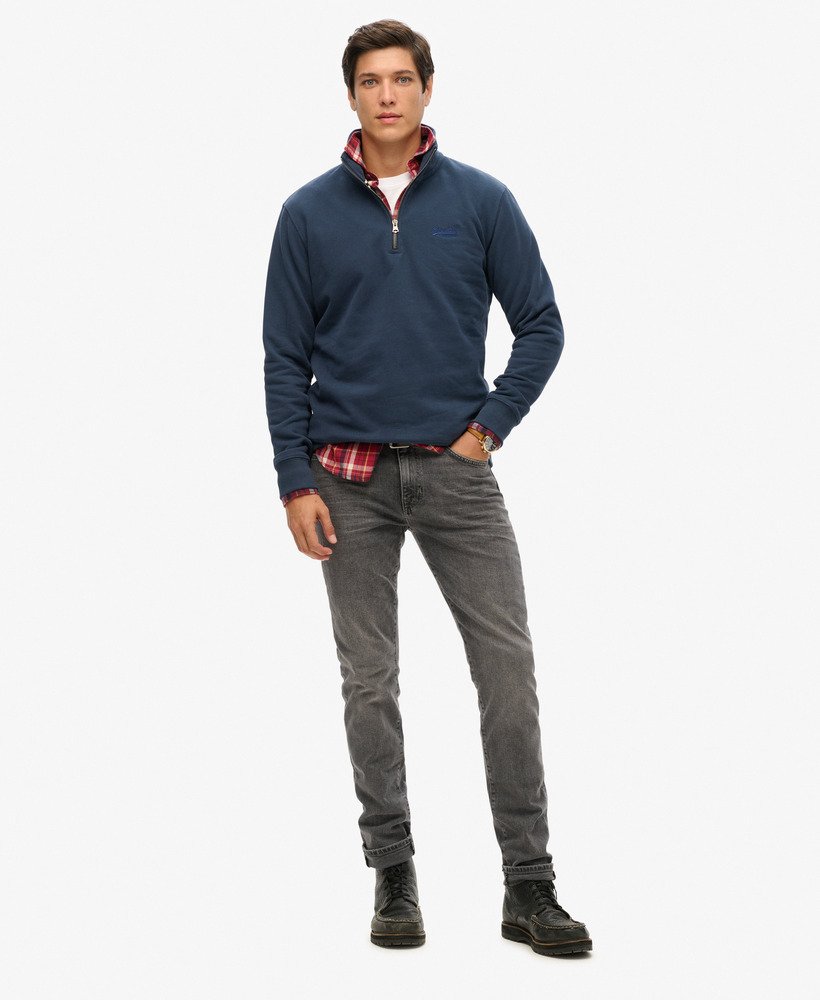 essential logo half zip sweatshirt in lauren navy