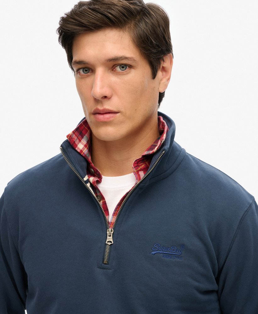 essential logo half zip sweatshirt in lauren navy