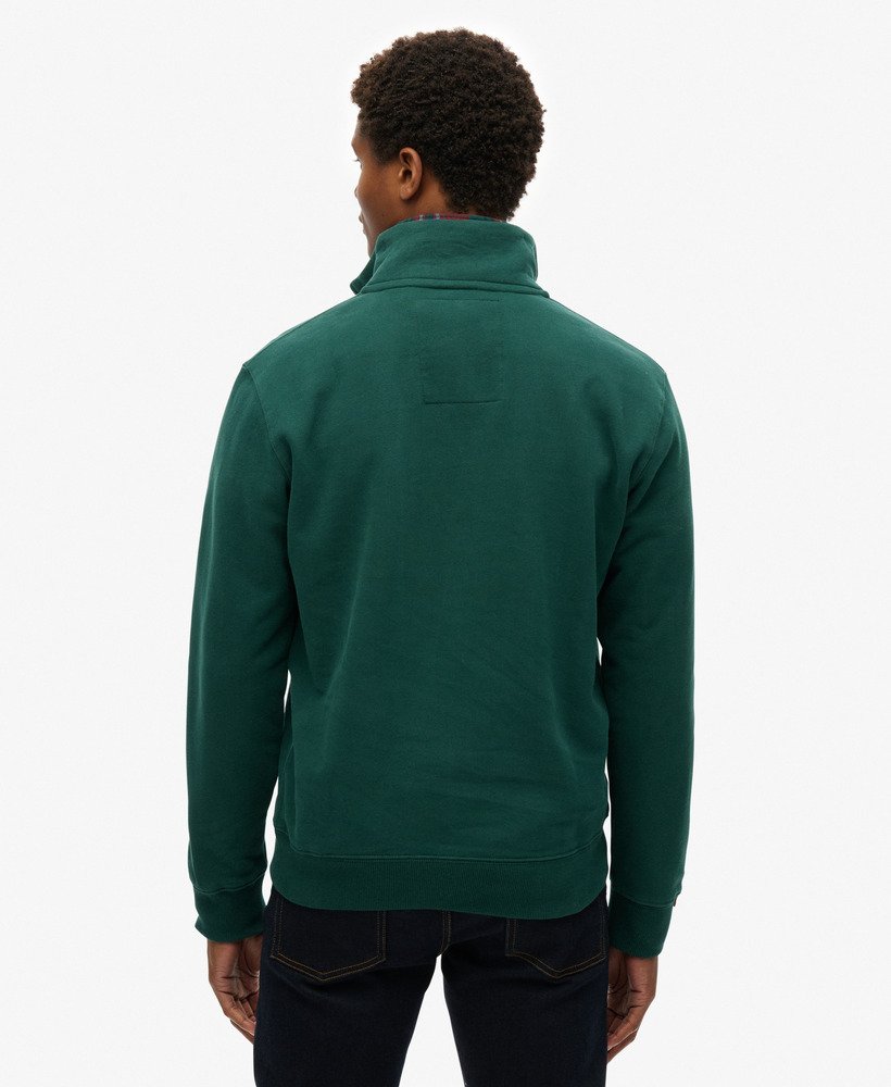 essential logo half zip sweatshirt in donker dennengroen