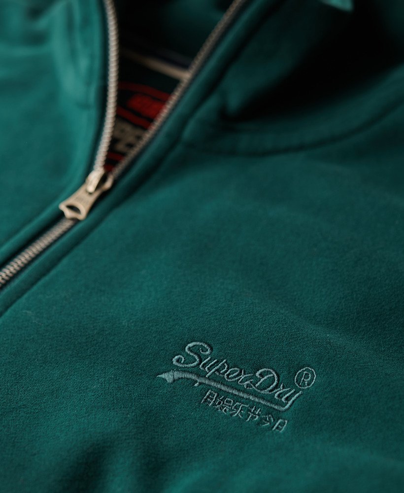 essential logo half zip sweatshirt in donker dennengroen