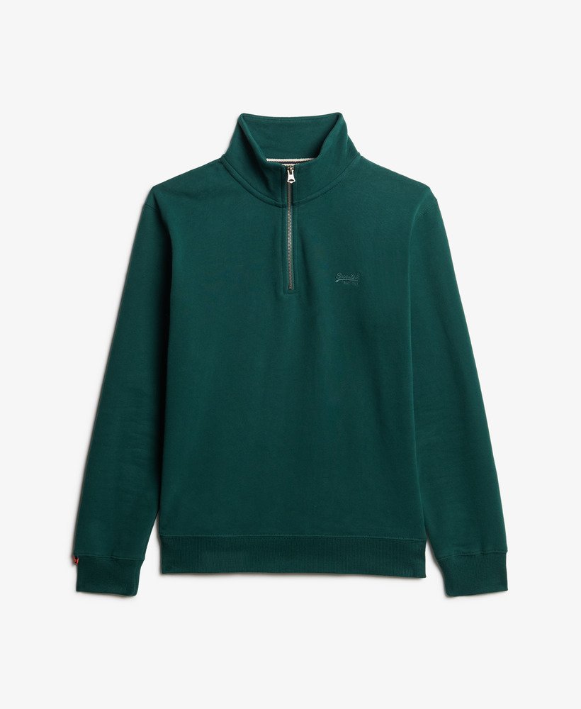 essential logo half zip sweatshirt in donker dennengroen