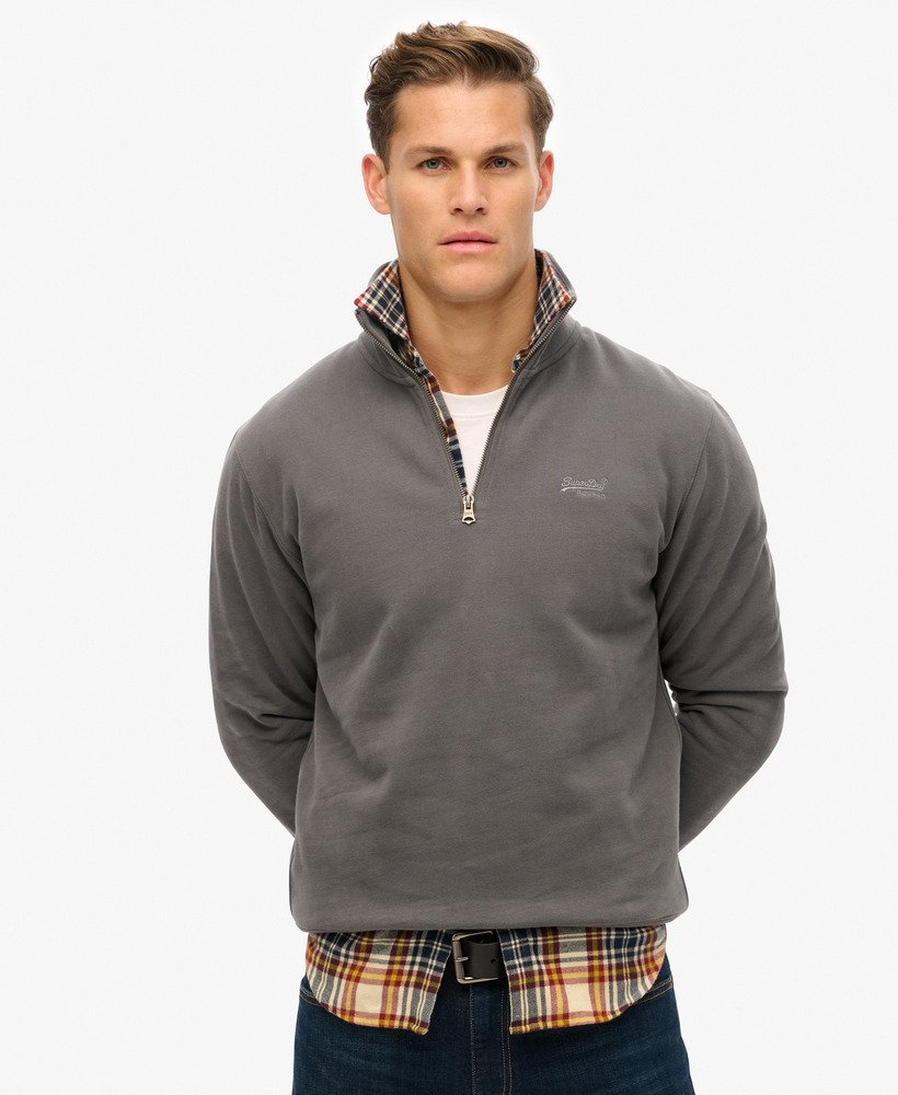 essential logo half zip sweatshirt in antracietgrijs
