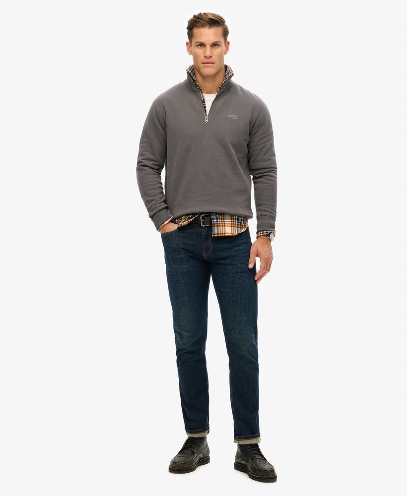 essential logo half zip sweatshirt in antracietgrijs