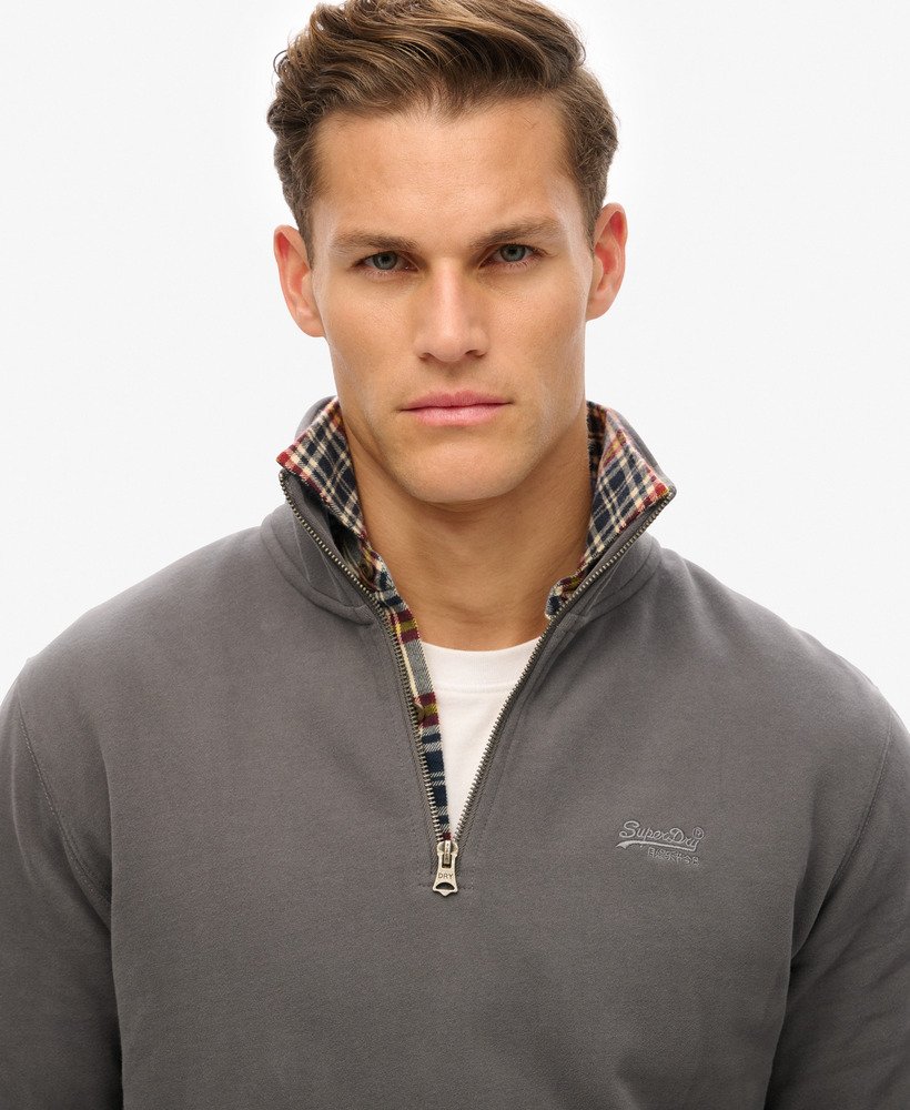essential logo half zip sweatshirt in antracietgrijs