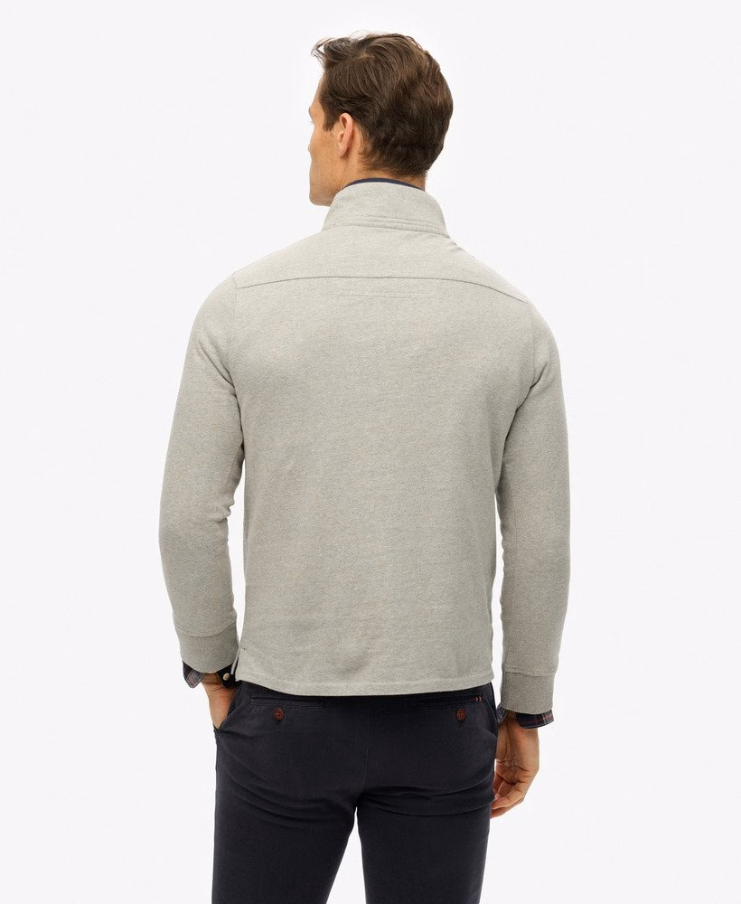 Katoenen klassieke jersey trui met halve rits