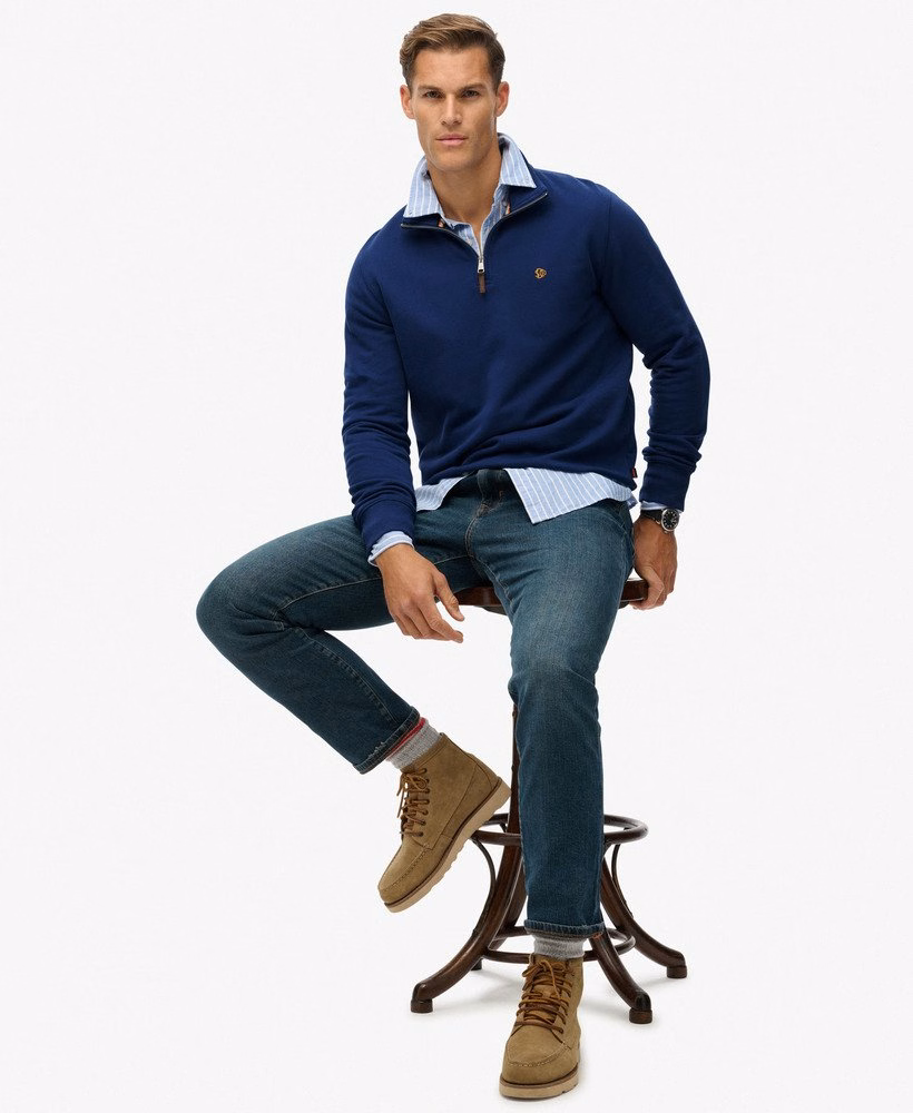 Preppy trui met halve rits