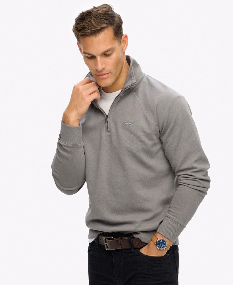 Essential Logo Raglan Henley Sweatshirt