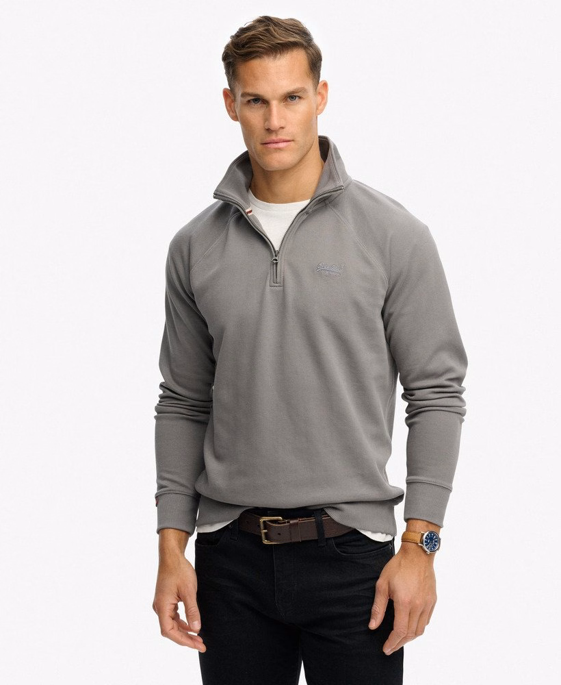 Essential Logo Raglan Henley Sweatshirt