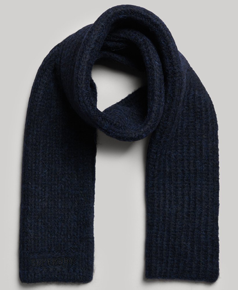 essentiële geribbelde sjaal in donkerblauw.