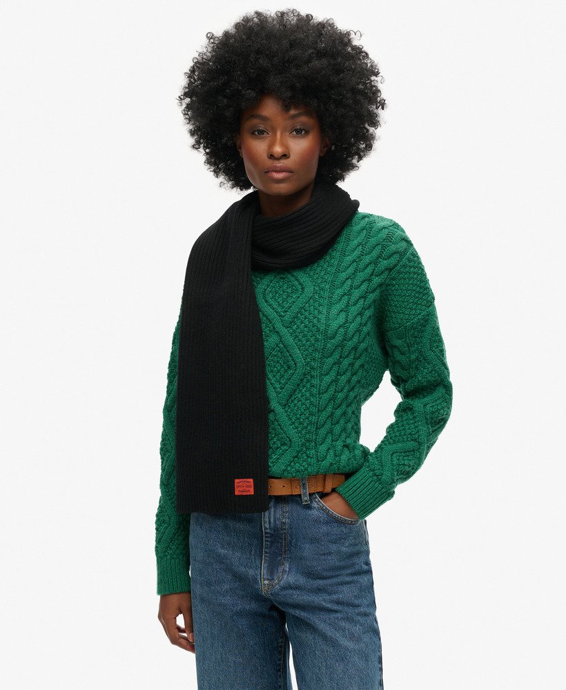 rkwear gebreide sjaal in zwart