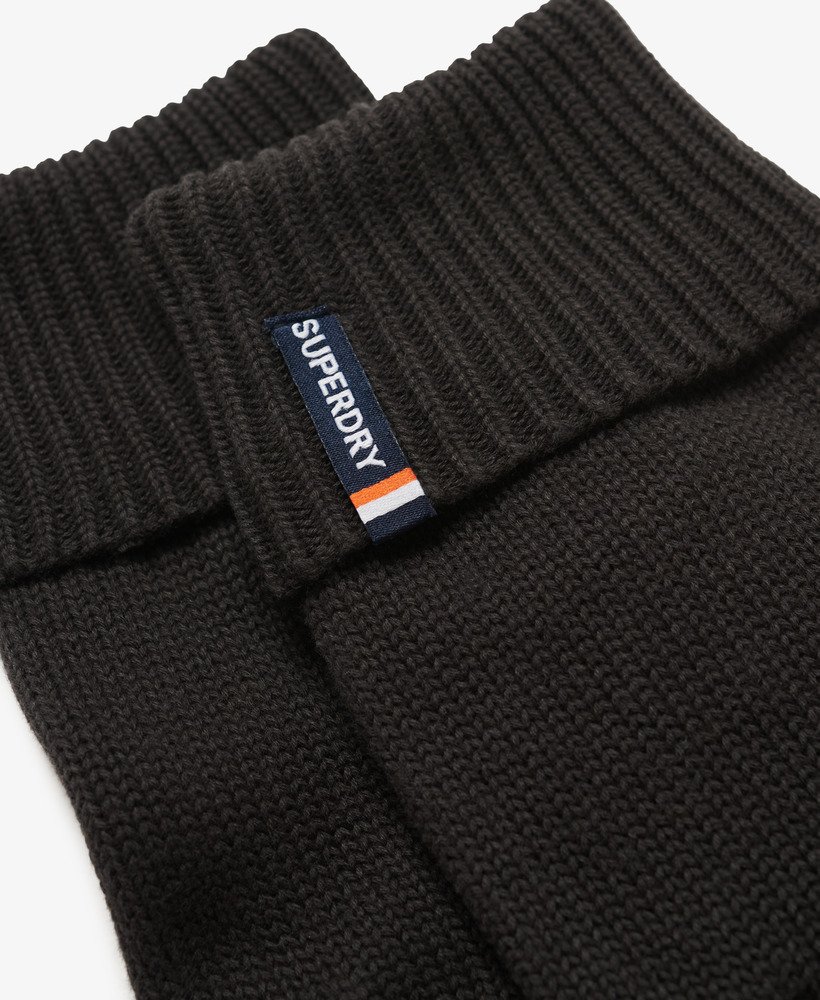 gebreide handschoenen met essential-logo in zwart