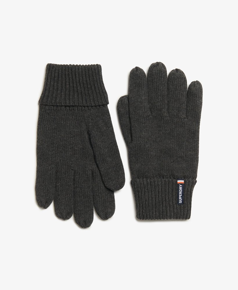 gebreide handschoenen met essential-logo in iron grey marl.