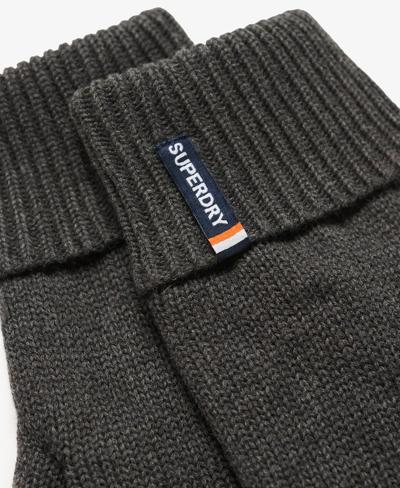 gebreide handschoenen met essential-logo in iron grey marl.