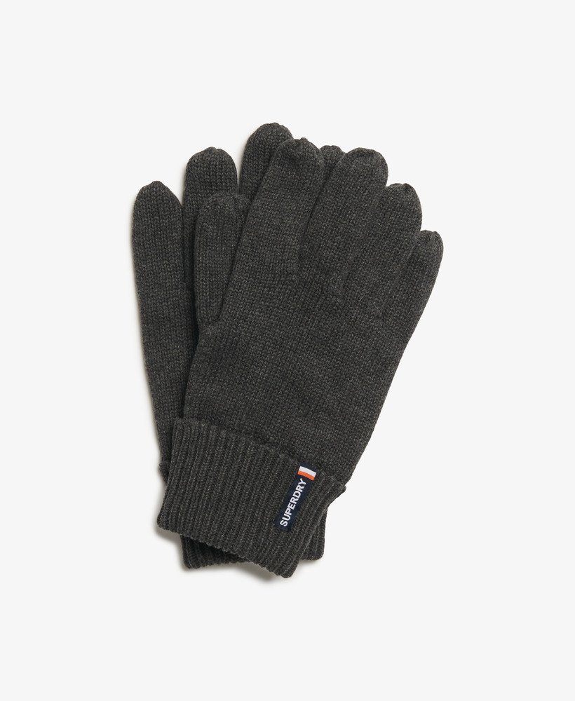 gebreide handschoenen met essential-logo in iron grey marl.