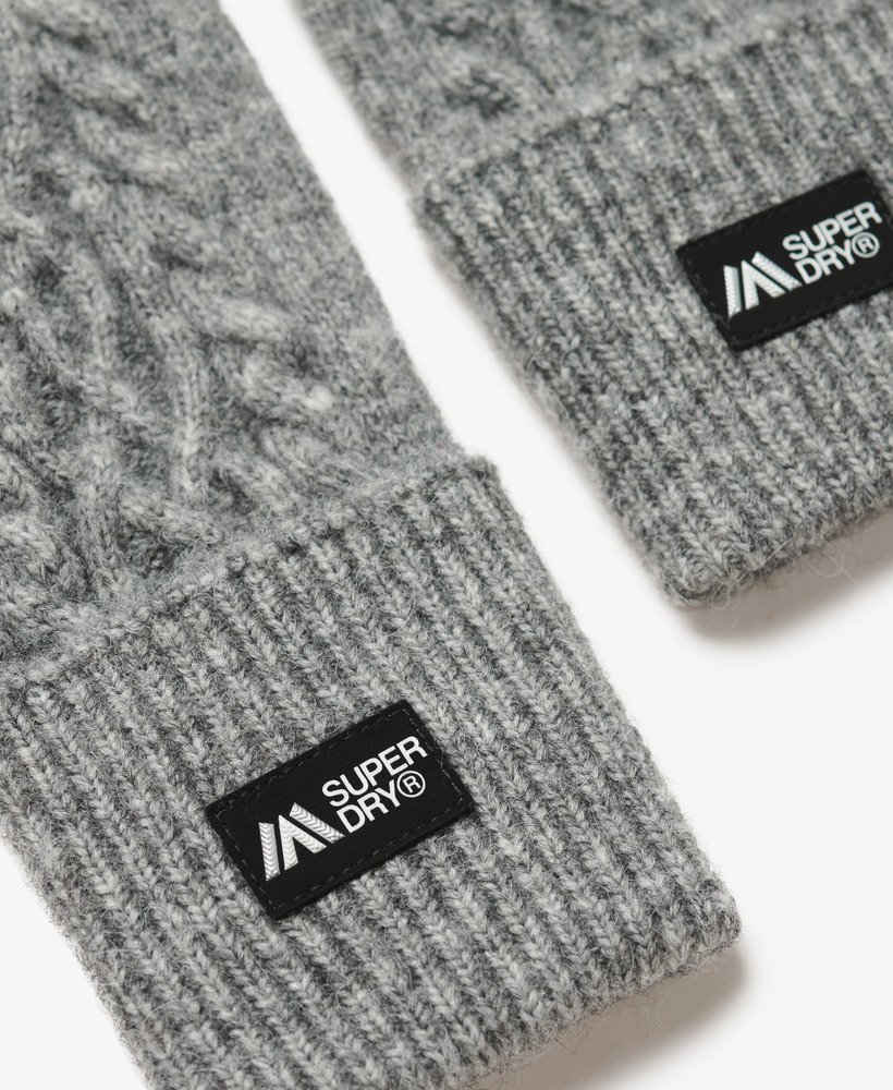 cable luxe handwarmerhandschoenen in scandi grijs gemêleerd