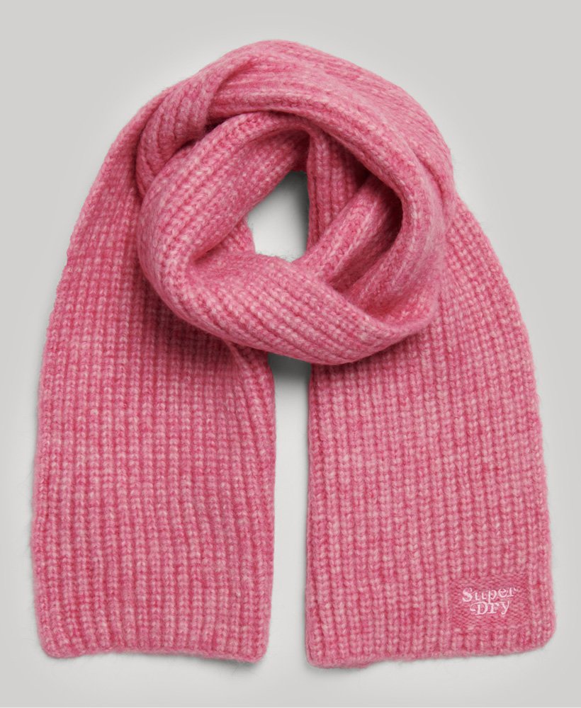 geribbelde gebreide sjaal in chateau rose pink