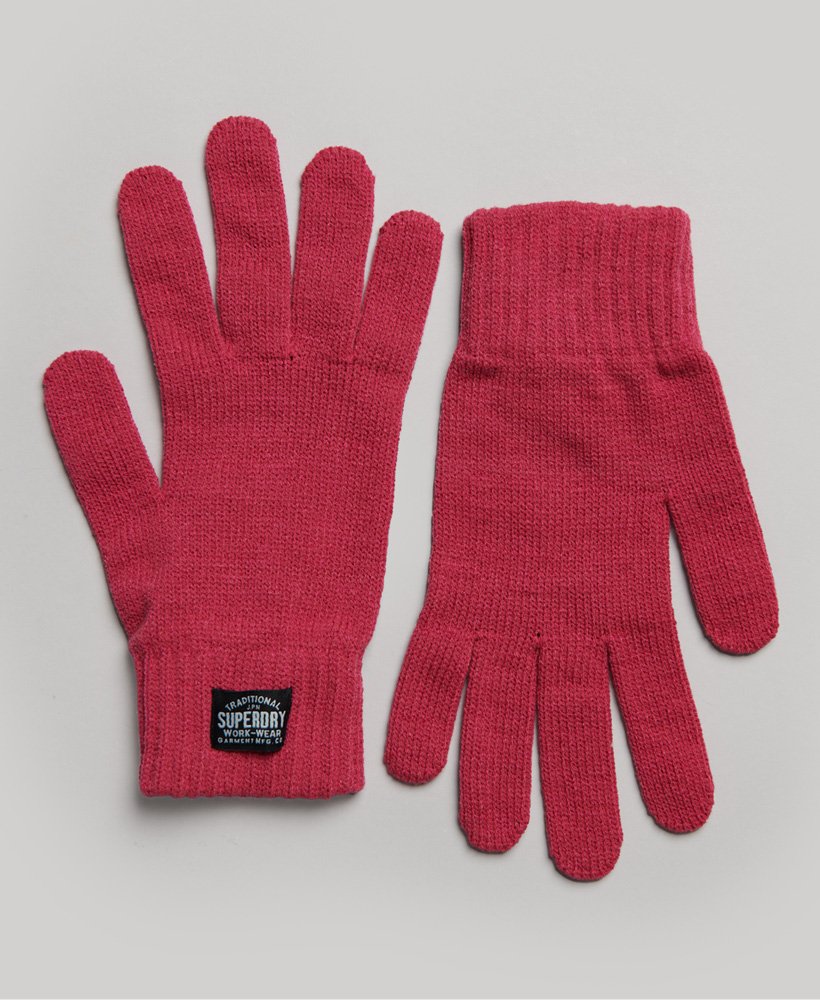 klassieke gebreide handschoenen in roze pauwenmotief