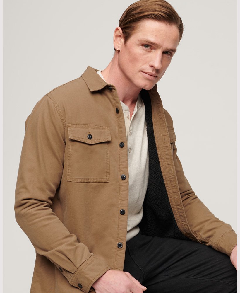 borg gevoerd miller overshirt in tabacco