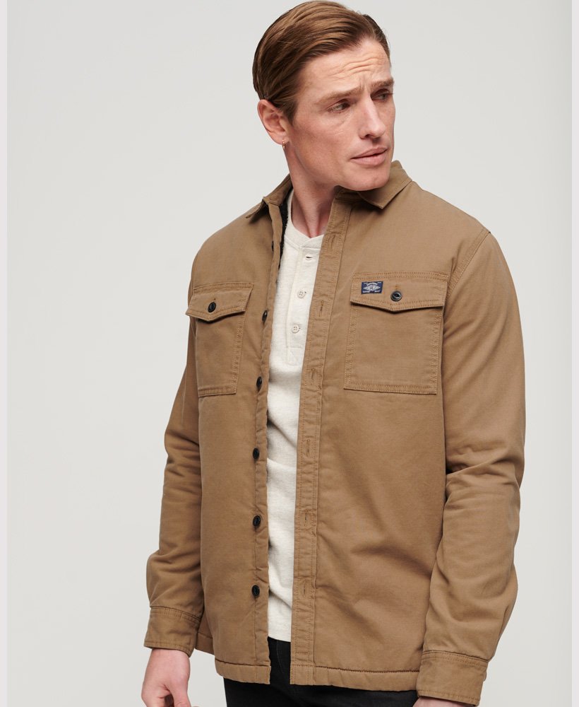 borg gevoerd miller overshirt in tabacco