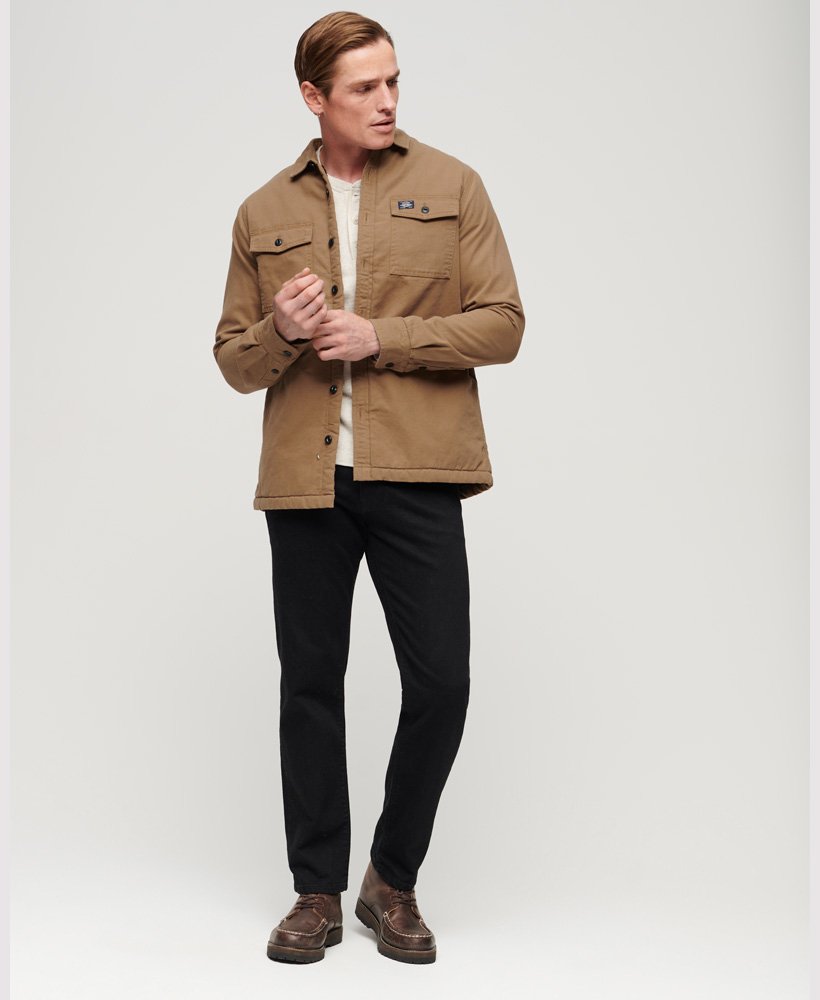 borg gevoerd miller overshirt in tabacco