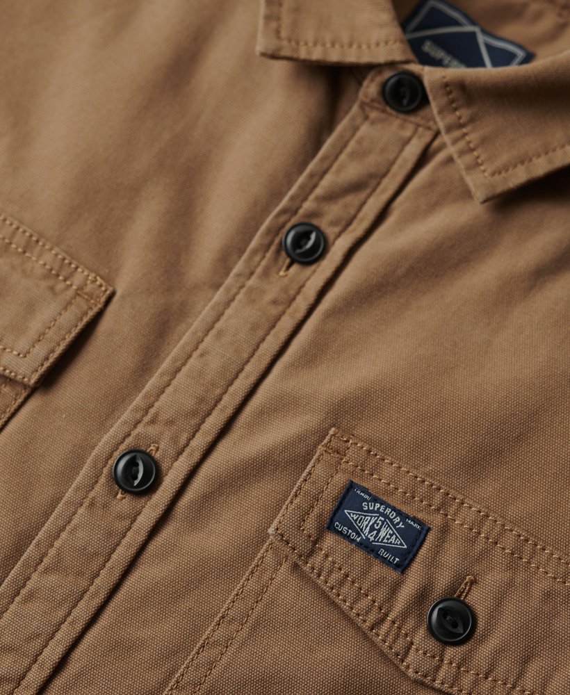 borg gevoerd miller overshirt in tabacco