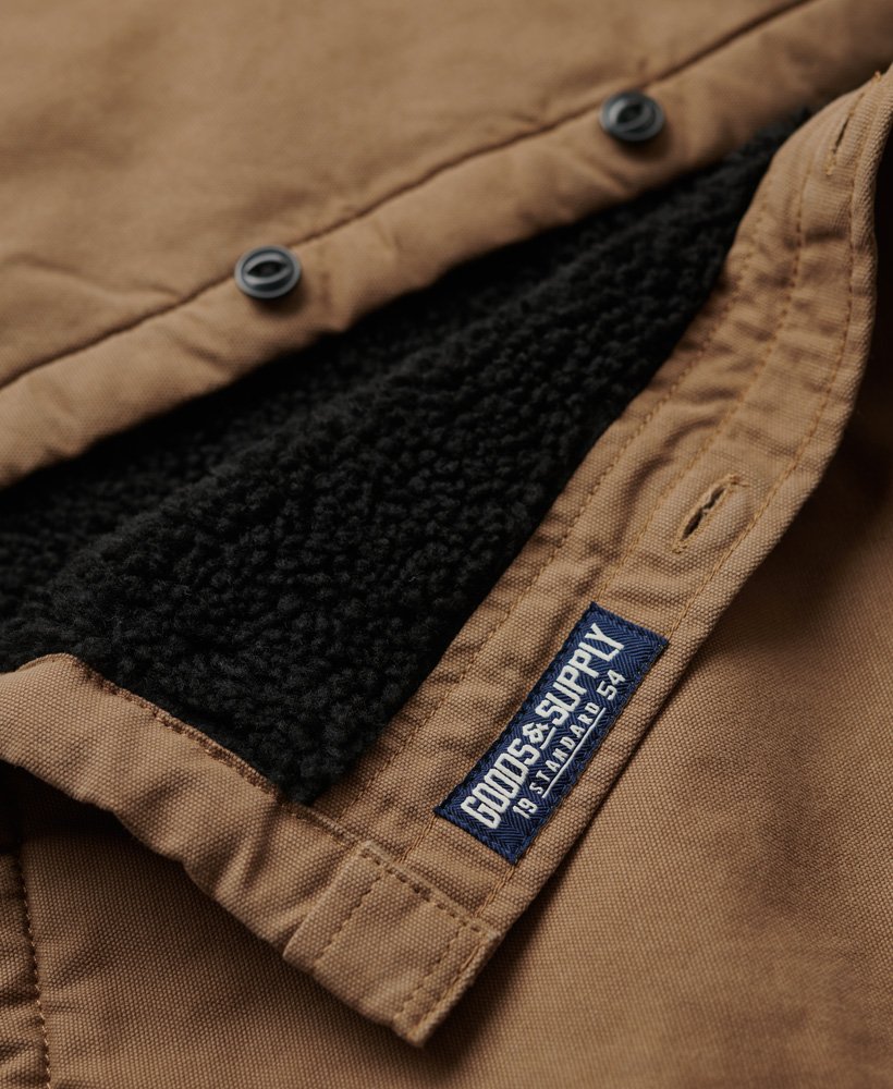 borg gevoerd miller overshirt in tabacco
