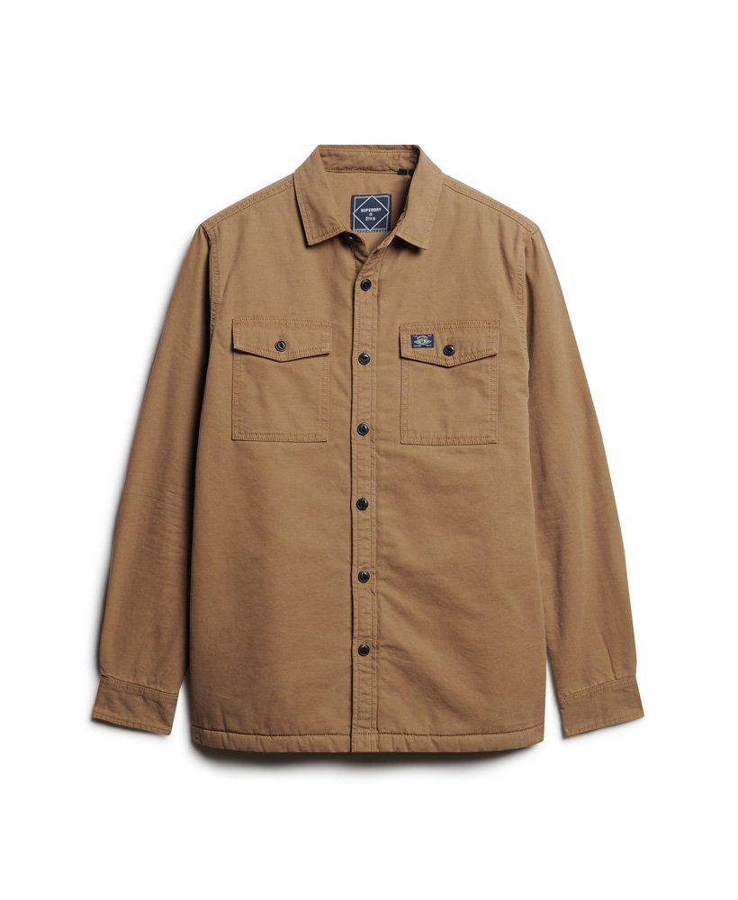 borg gevoerd miller overshirt in tabacco