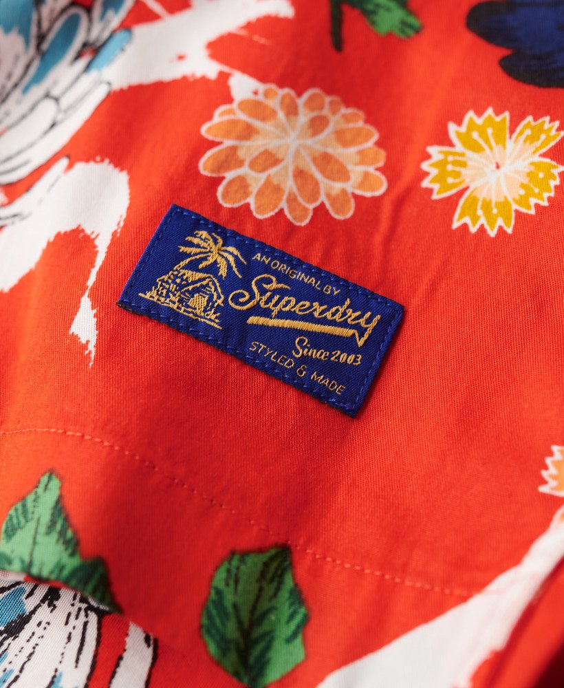 hawaiiaans shirt met korte mouwen in aya burnt orange floral