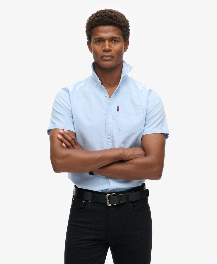 oxford overhemd met korte mouwen in klassiek blauw