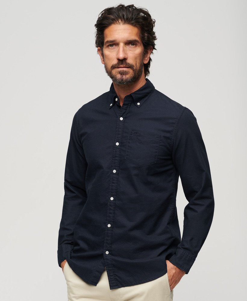oxford overhemd met lange mouwen in eclipse navy