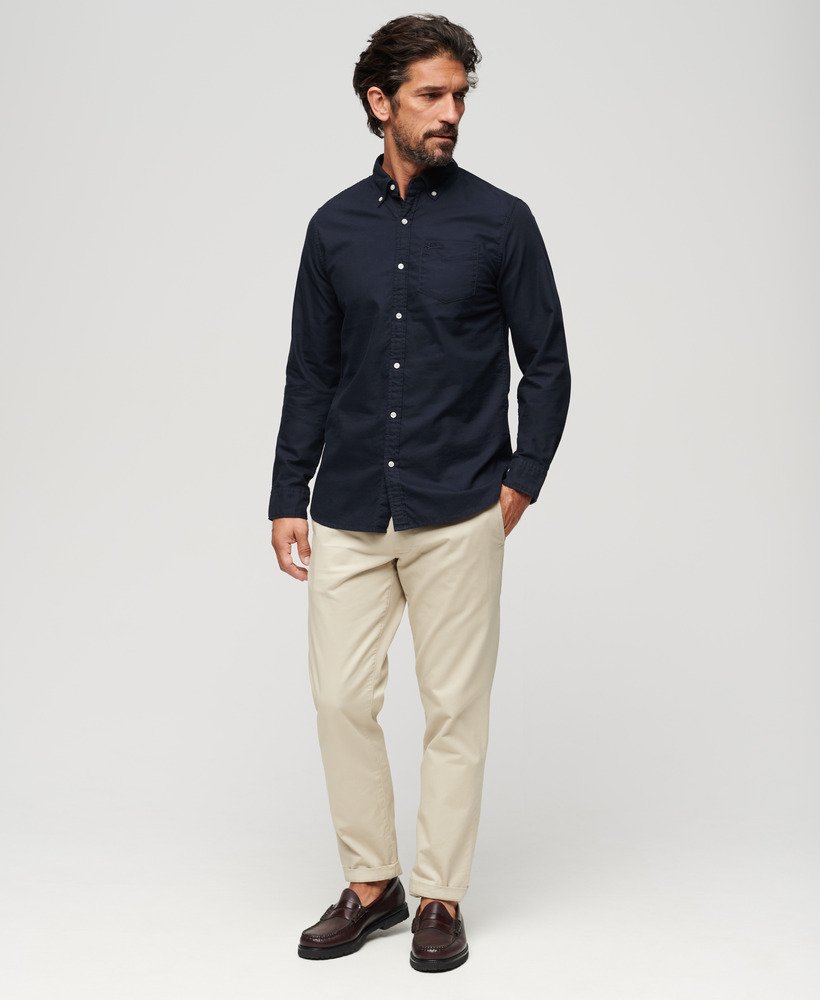 oxford overhemd met lange mouwen in eclipse navy
