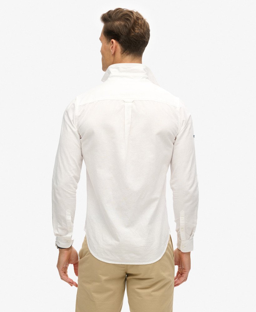 organic cotton studios linnen overhemd met knoopsluiting in optic