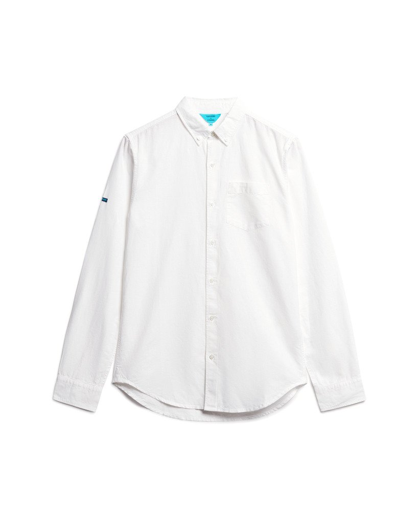 organic cotton studios linnen overhemd met knoopsluiting in optic