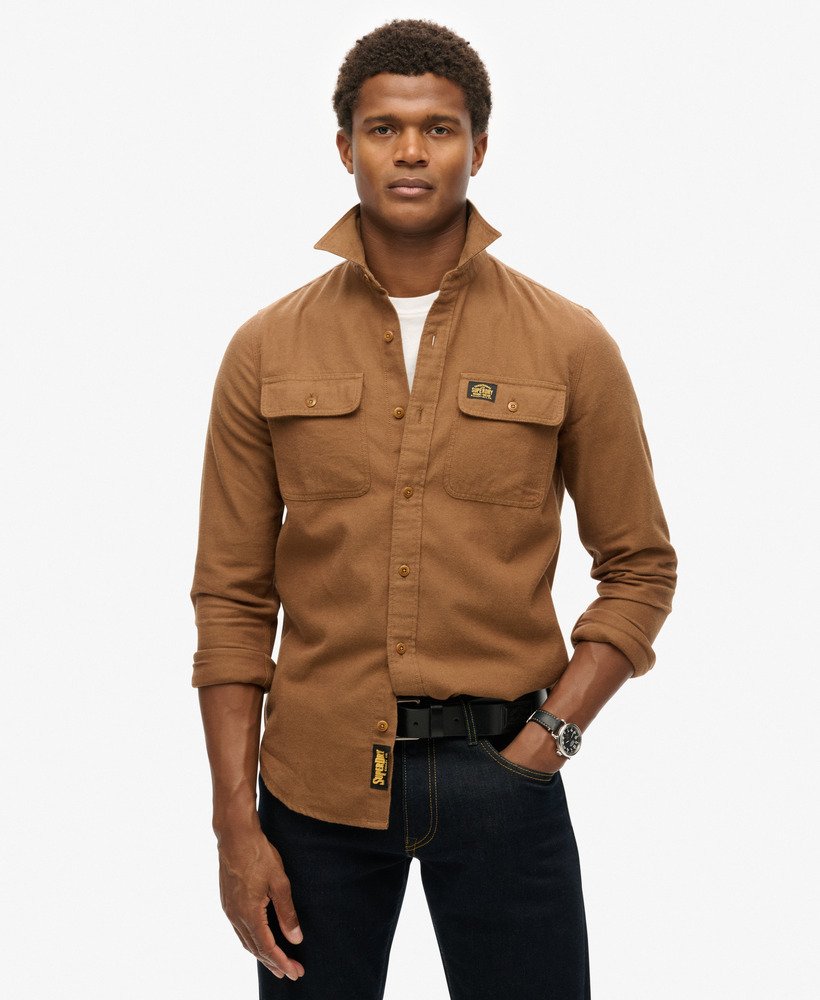 trailsman relaxed fit overshirt in zandsteenbruin